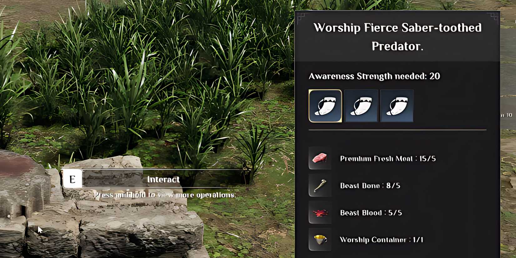 Soulmask - Summon Saber-Toothed Predator