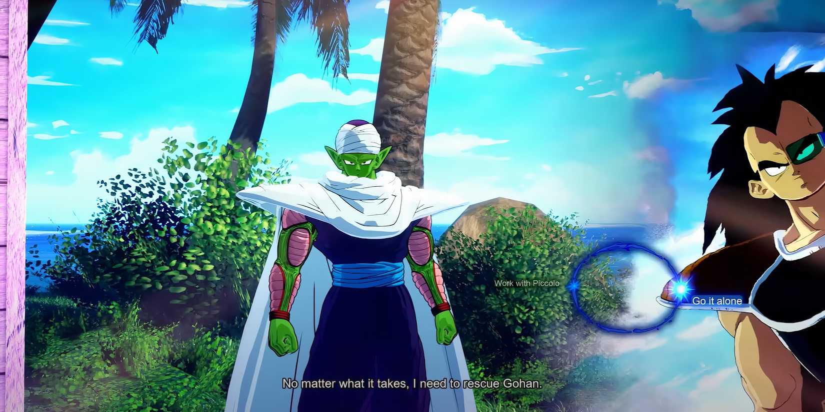 A screenshot of the "What-If" story mode of Sparking Zero