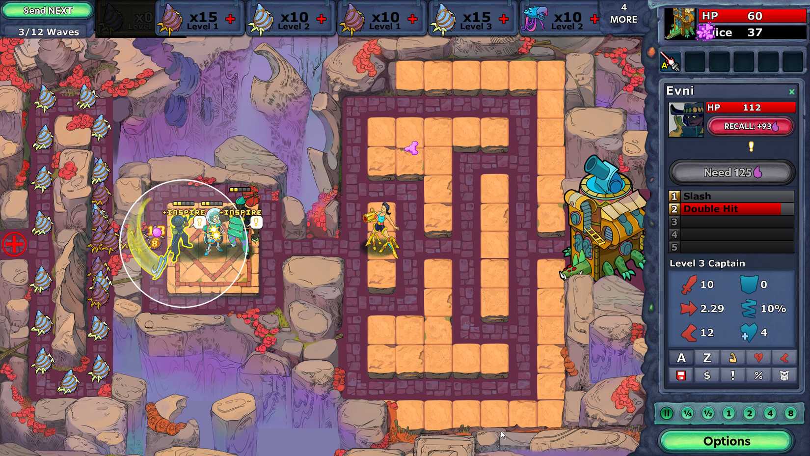 Defender's Quest 2 Mid-Battle Screenshot