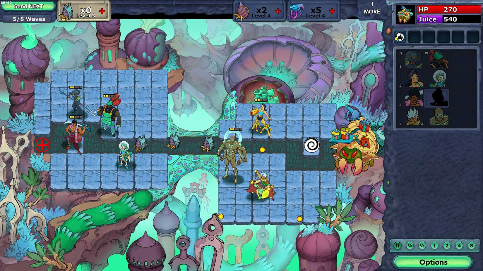 Defender's Quest 2 mid-battle screenshot