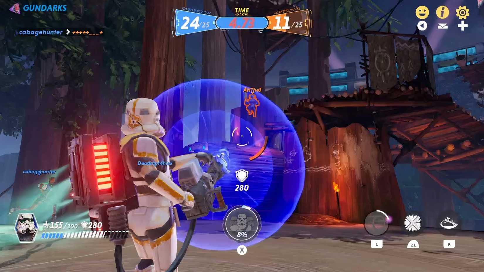 Image of the Ewok Village map in Star Wars Hunters