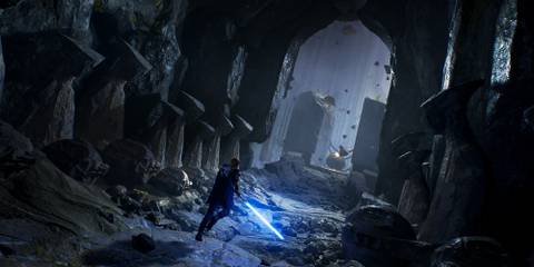 Cal Kestis exploring a temple in Star Wars Jedi: Fallen Order