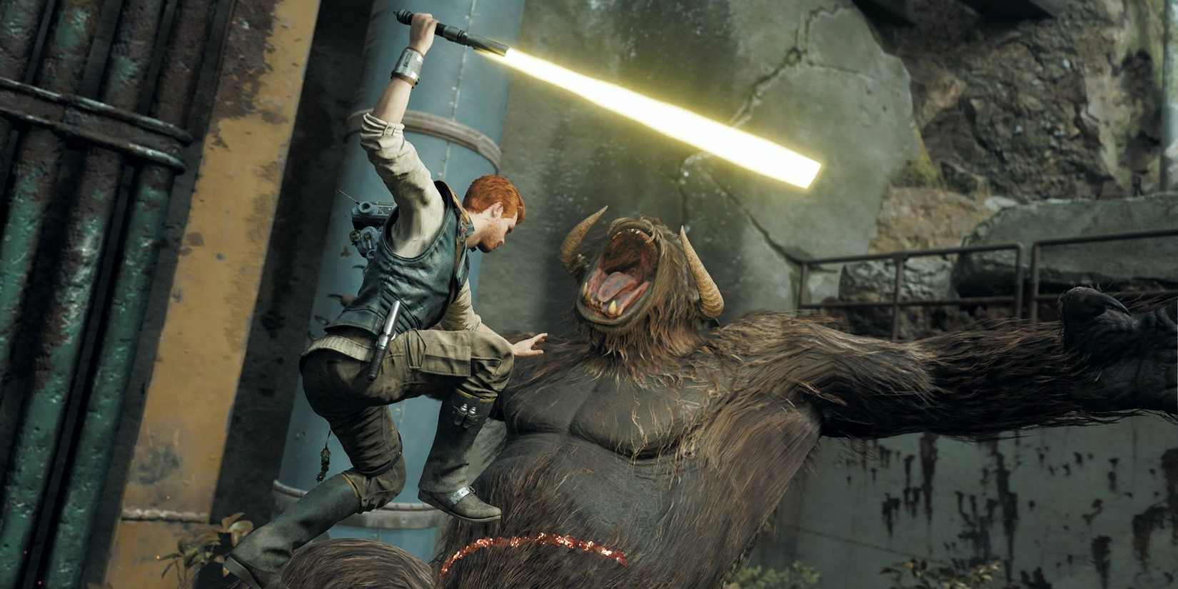 Cal Kestis em combate no jogo Star Wars Jedi: Survivor