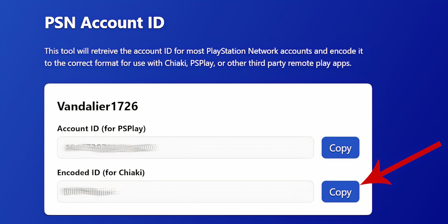 Steam Deck copy encoded ID for Chiaki