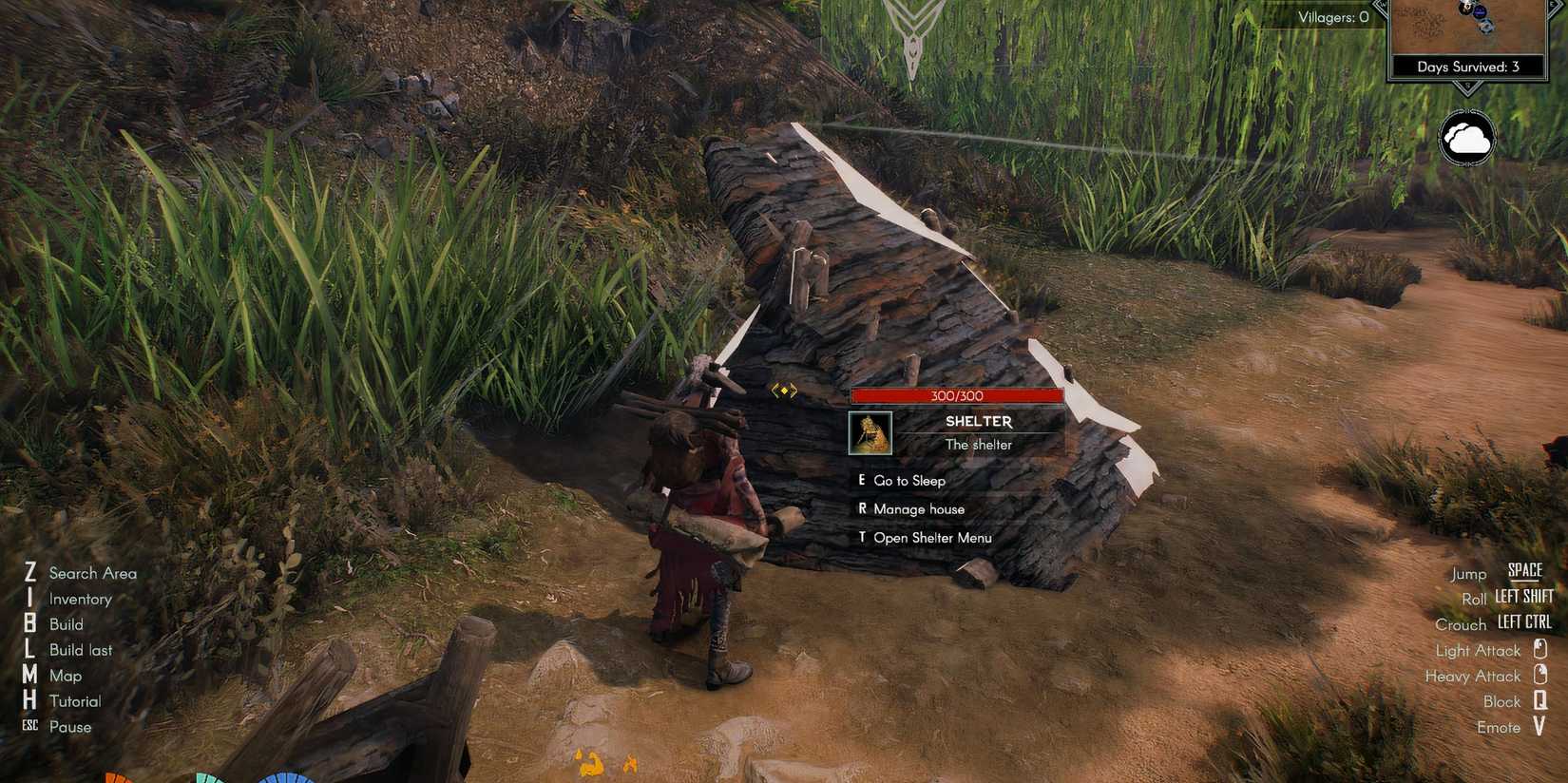 Shelter Menu in ASKA