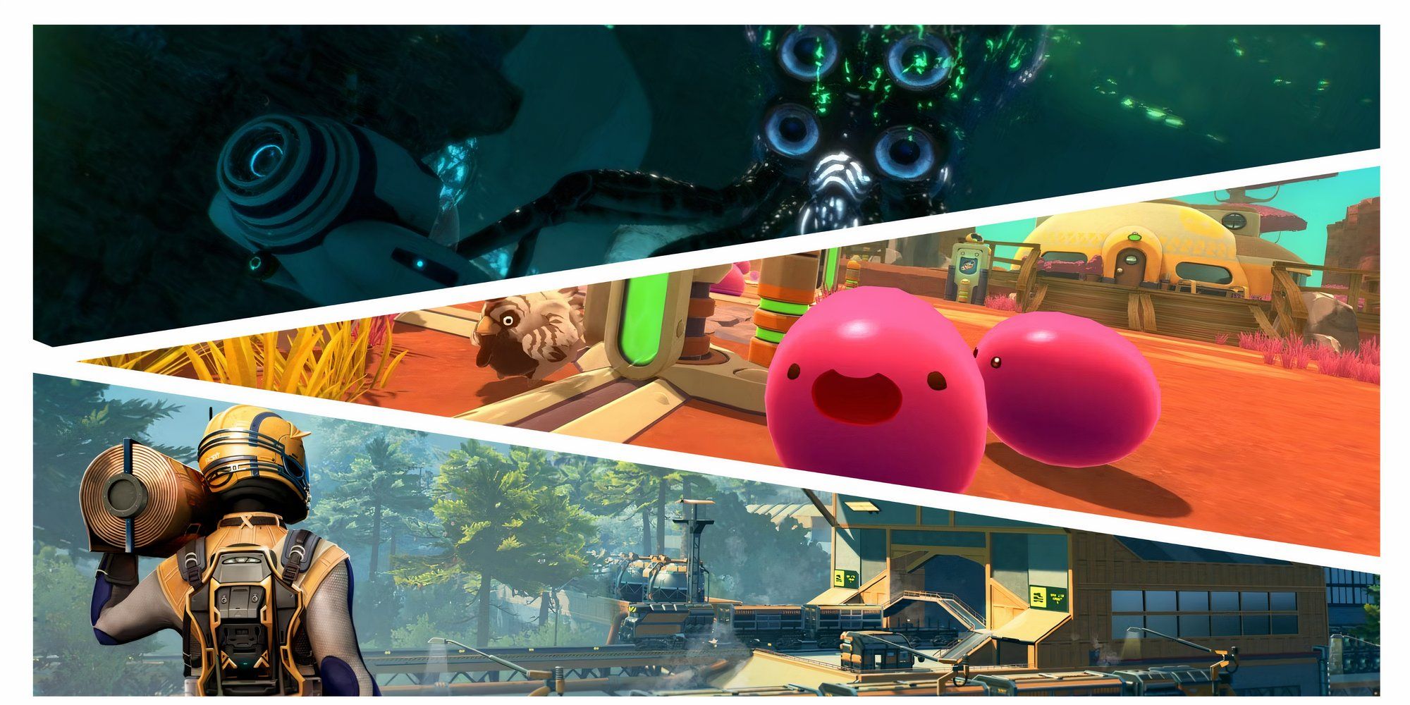 Subnautica, Slime Rancher, and Satisfactory