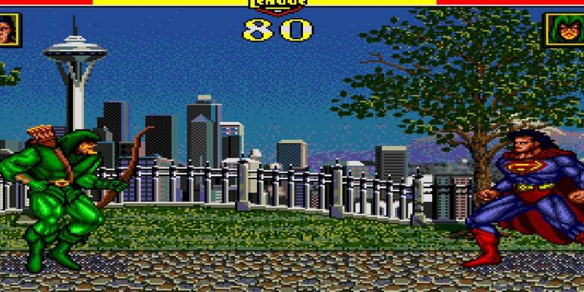 superman fighting green arrow