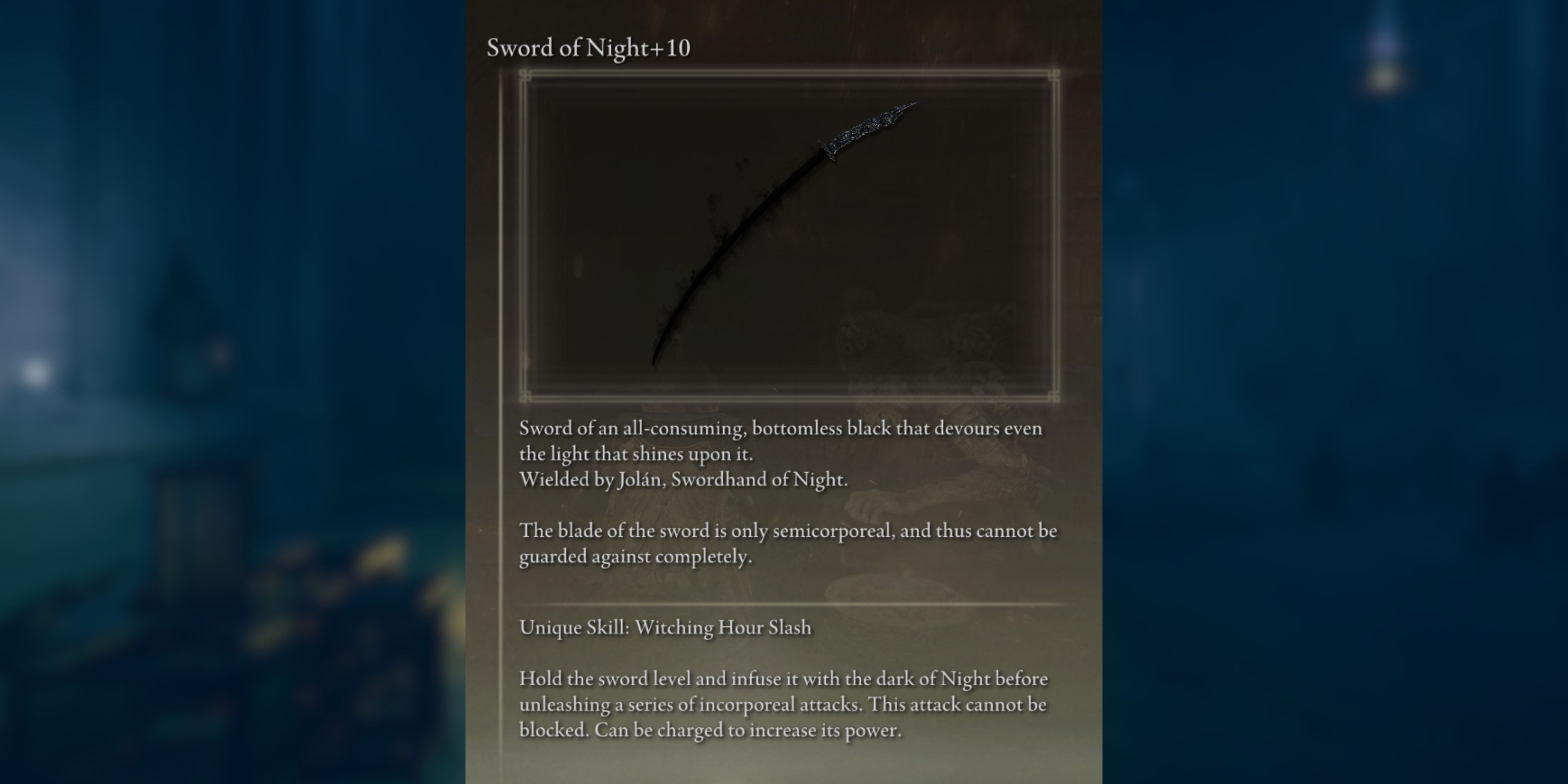 sword of night description in elden ring shadow of the erdtree