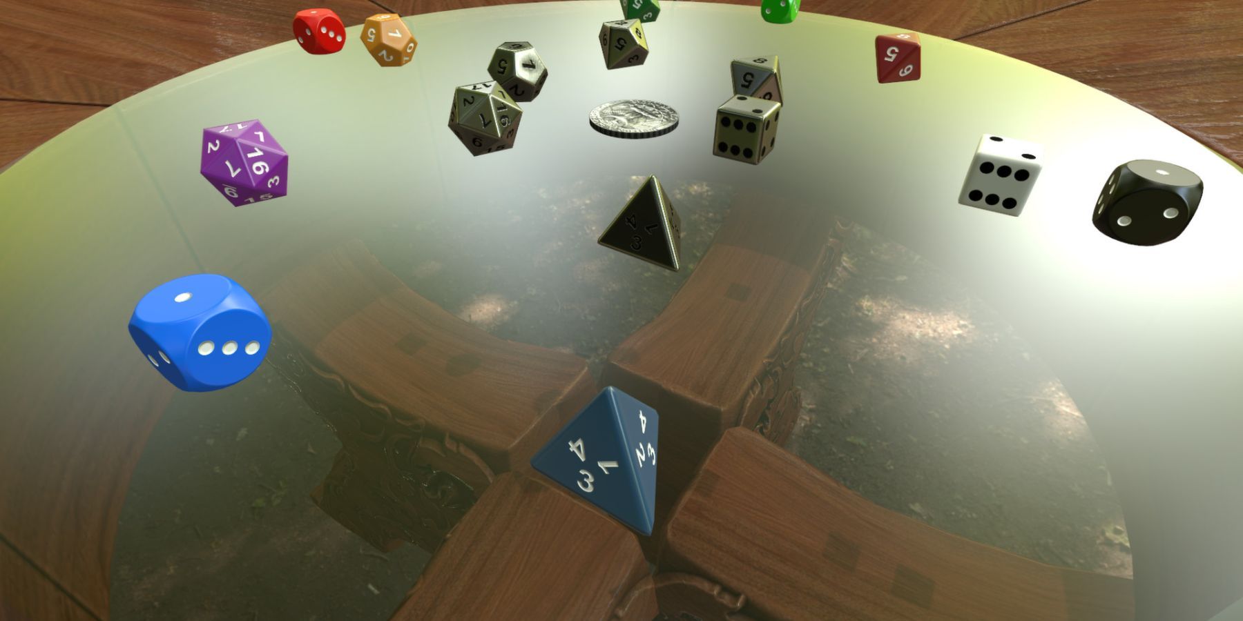 Tabletop Simulator gameplay with dices