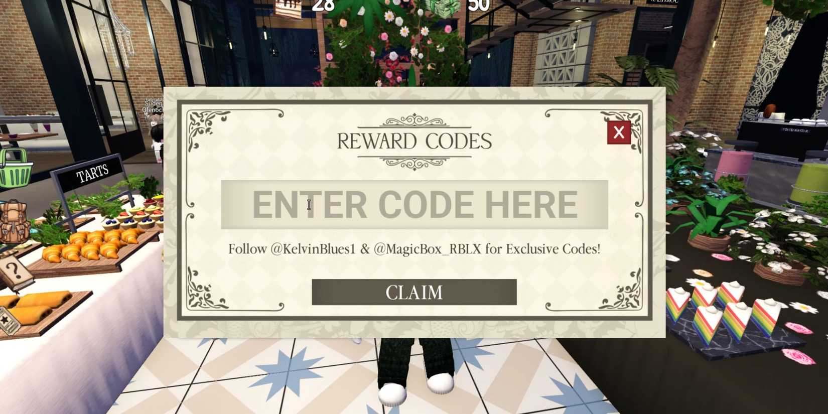 Tea Time Dessert Buffet the codes tab