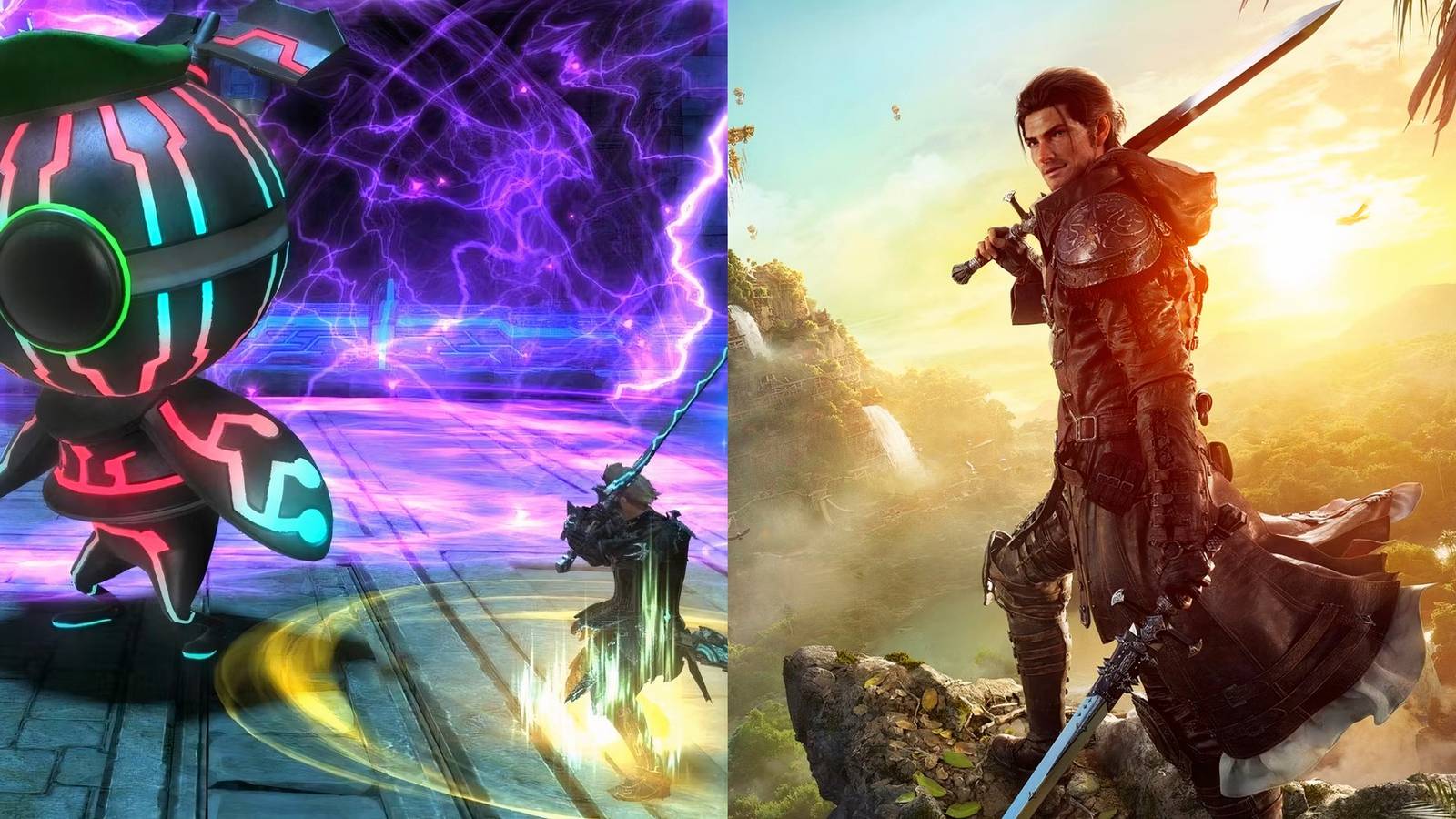 The Deep Dungeon Eureka Orthos from Endwalker, and Dawntrail poster in Final Fantasy 14