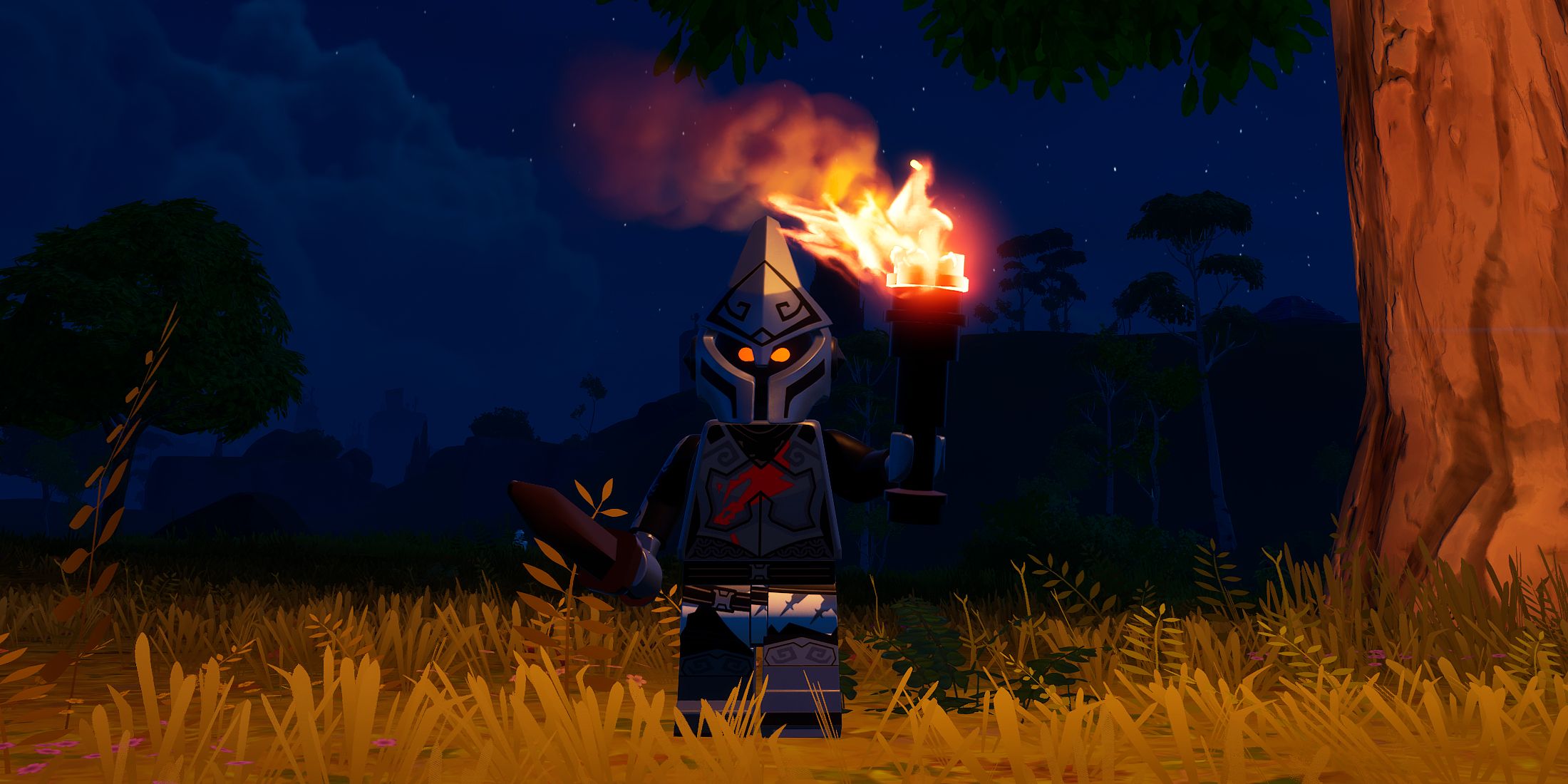 Screenshot showcasing the Eternal Knight in LEGO Fortnite's Survival Mode 