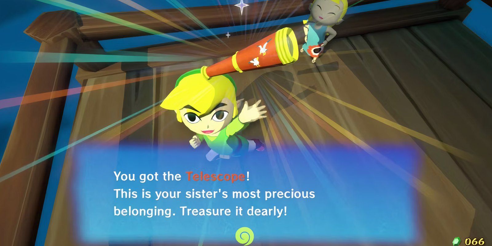 the legend of zelda wind waker link obtains the telescope