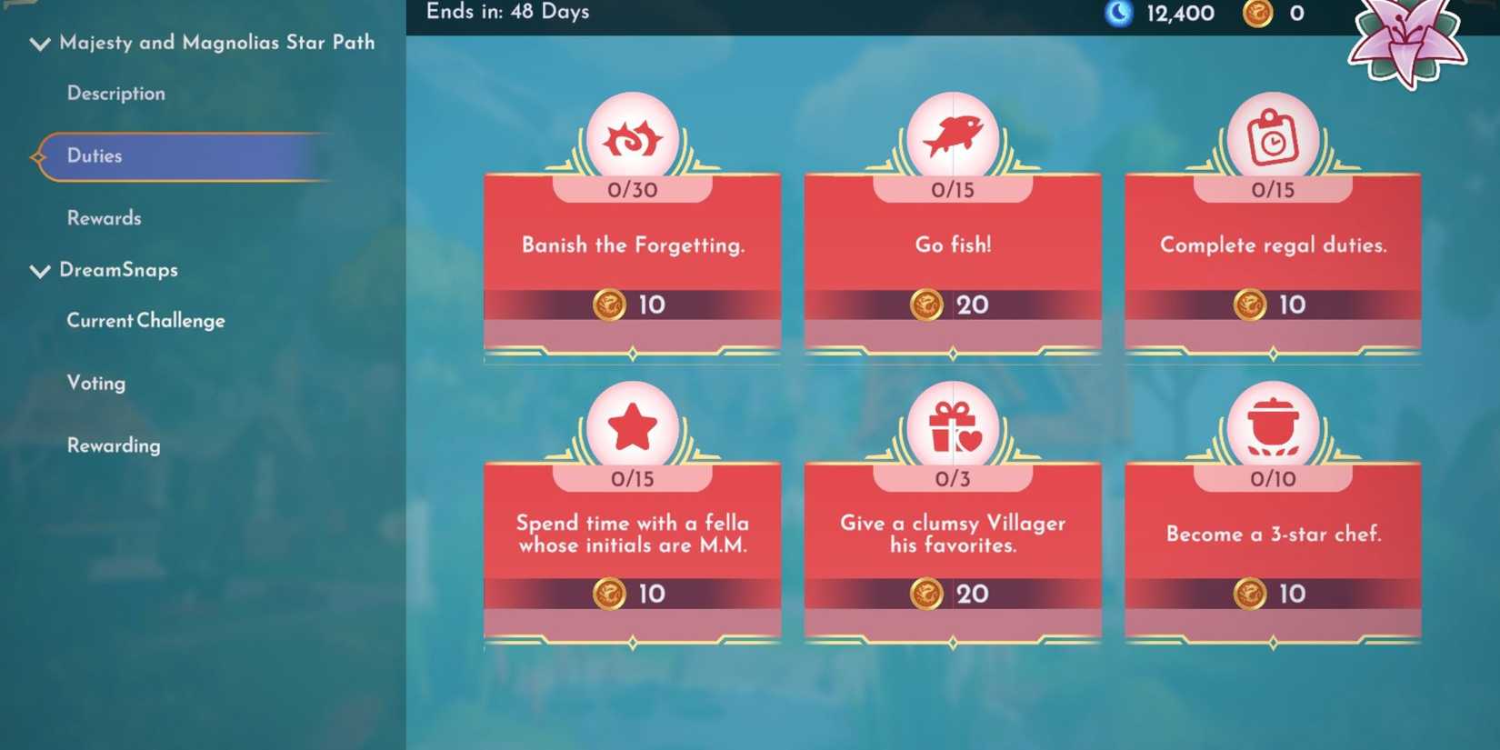 the majesty and magnolias star path duties dreamlight valley