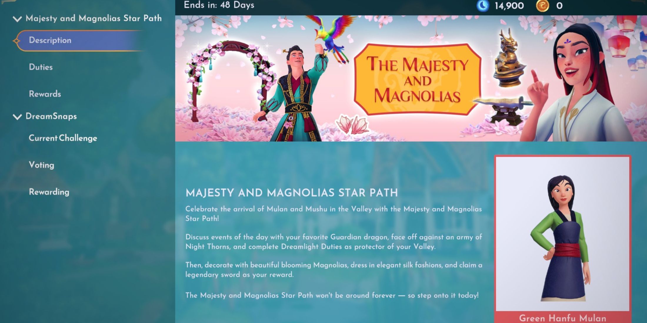 the majesty and magnolias star path event dreamlight valley