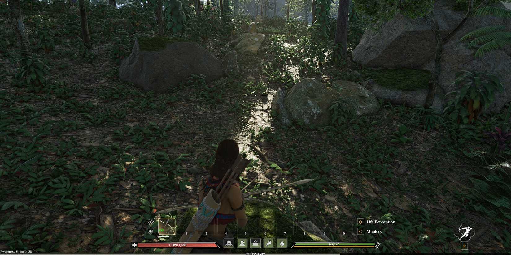 The player holding a bow, Soulmask Weapons