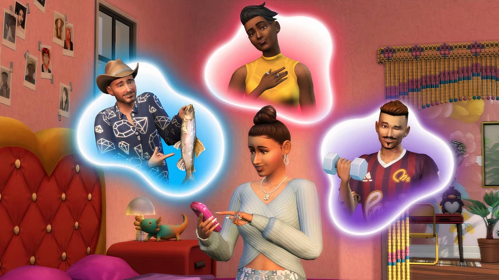 sim using cupid's corner app, looking at matches