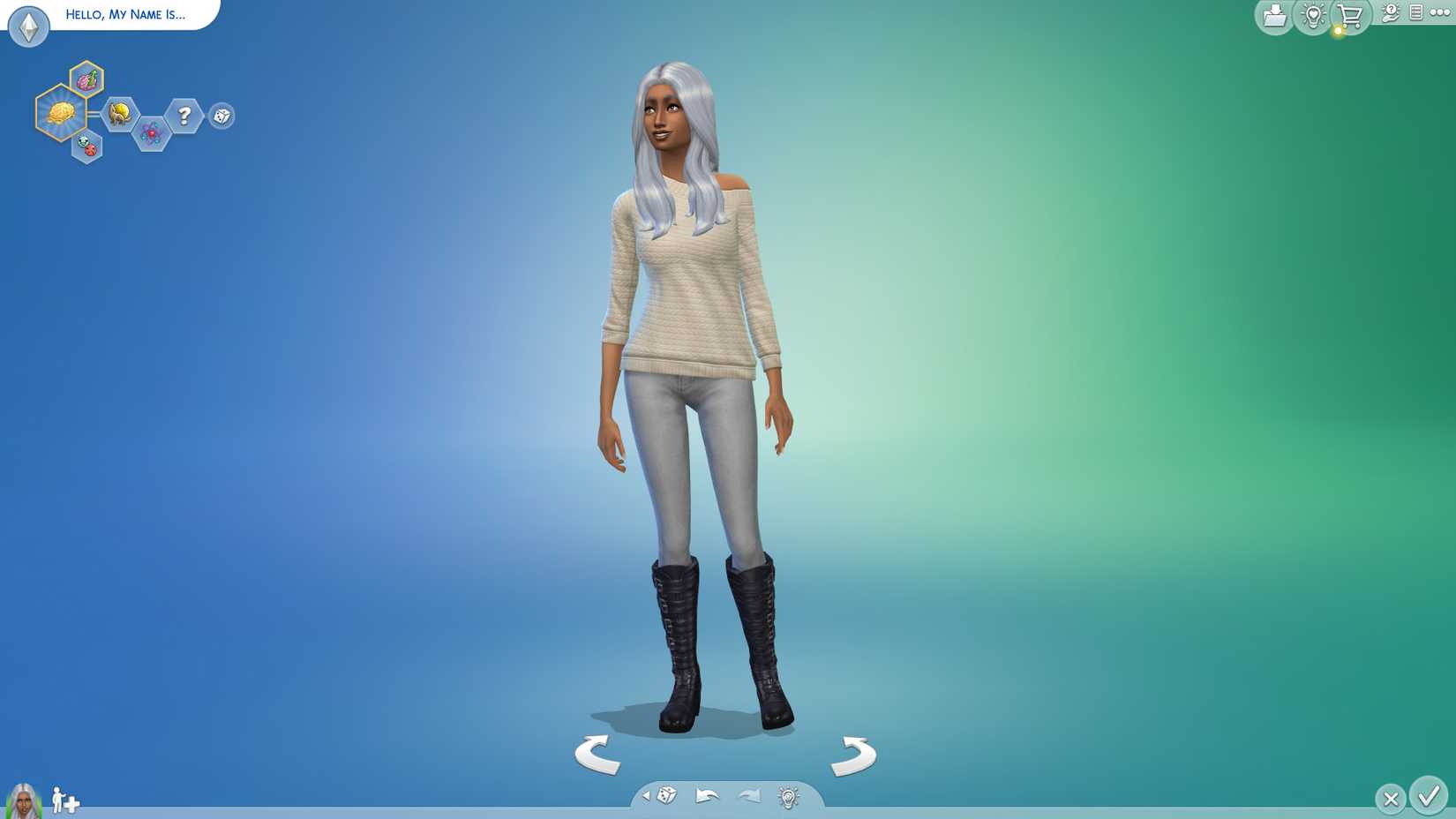Image of a sim based on the Moon generation in The Sims 4