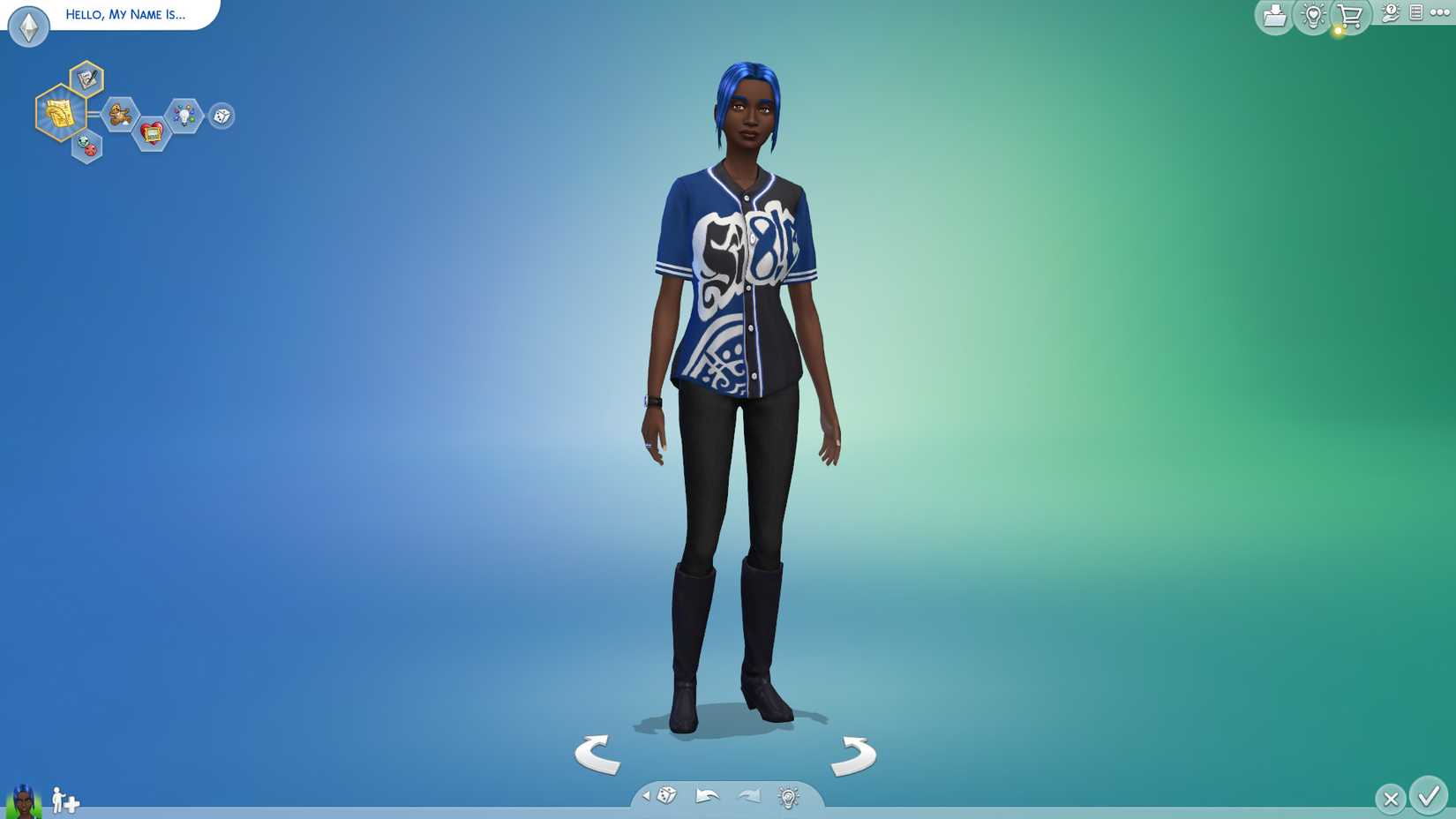 Image of a sim based on the Neptune generation in The Sims 4