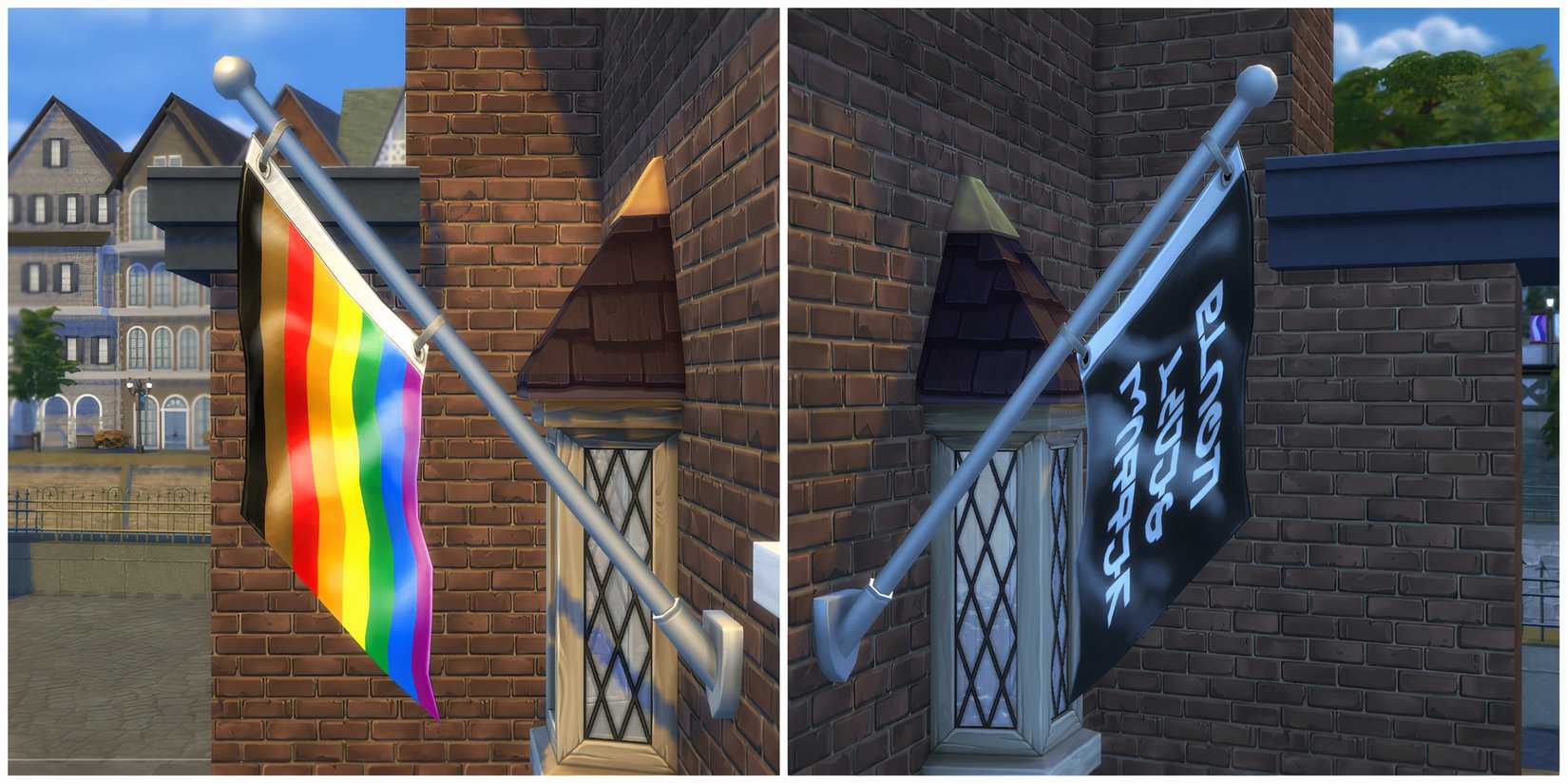 Two custom pride flags from the True Colors mod