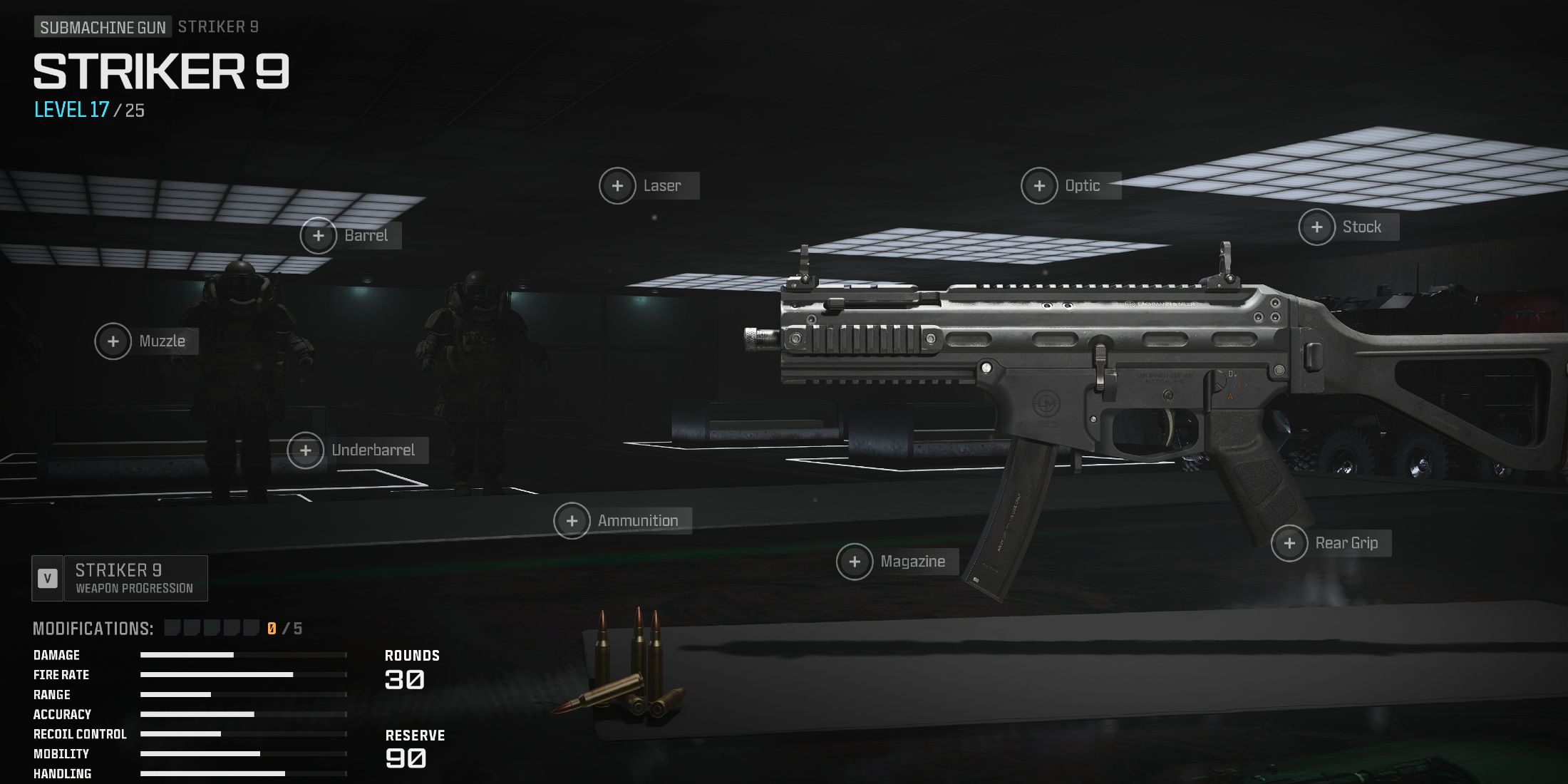 Screenshot showcasing the Striker 9 in Modern Warfare 3 and Warzone 
