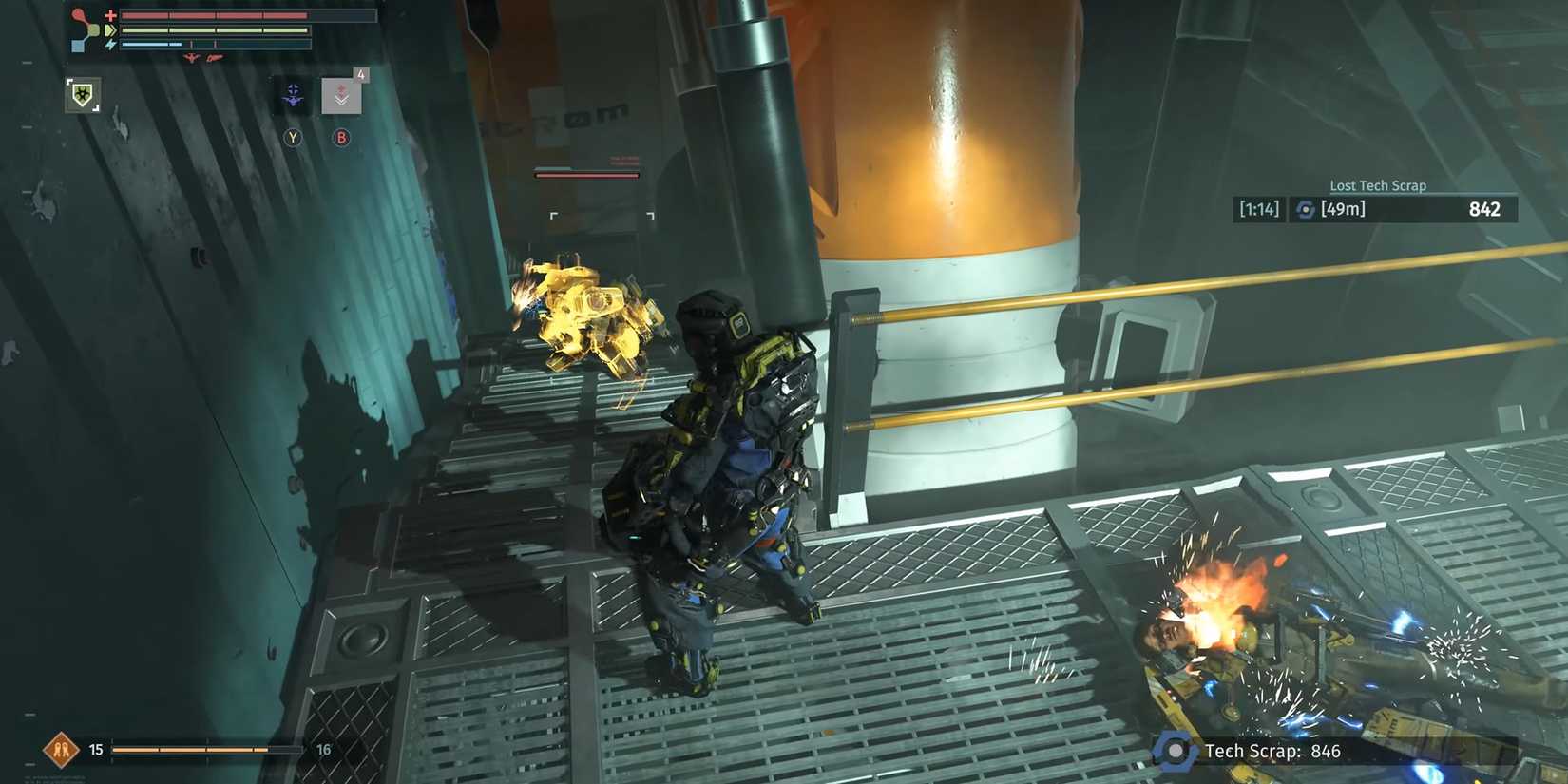 Character exploring an establishment in The Surge