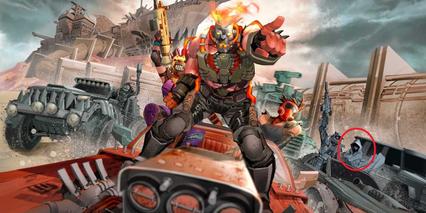 the wanderer in the background of a megalo don loading screen