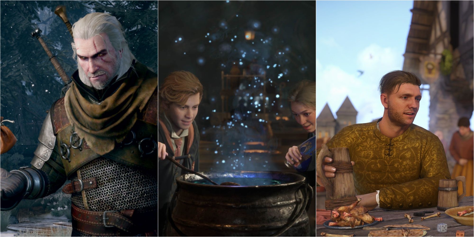The Witcher 3, Hogwarts Legacy and Deliverance Kingdom Come