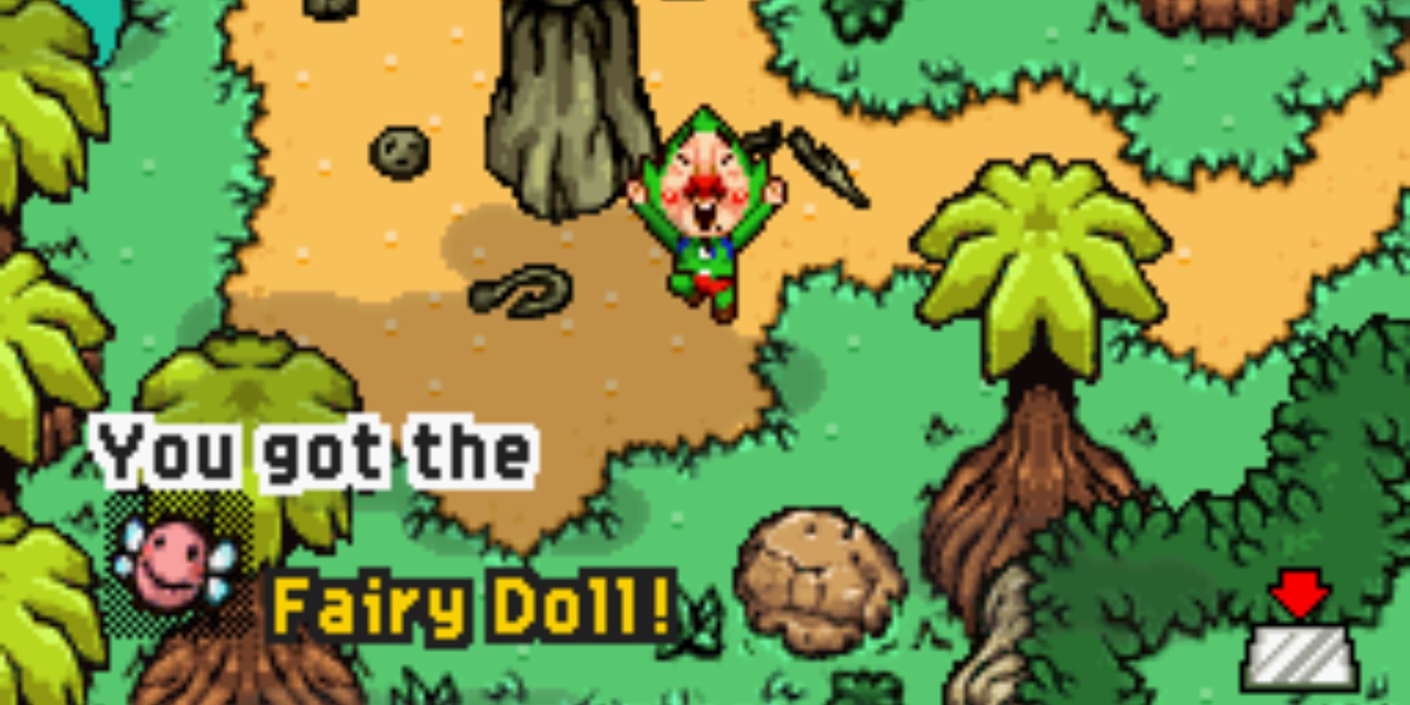 Tingle celebrating after finding a Fairy Doll