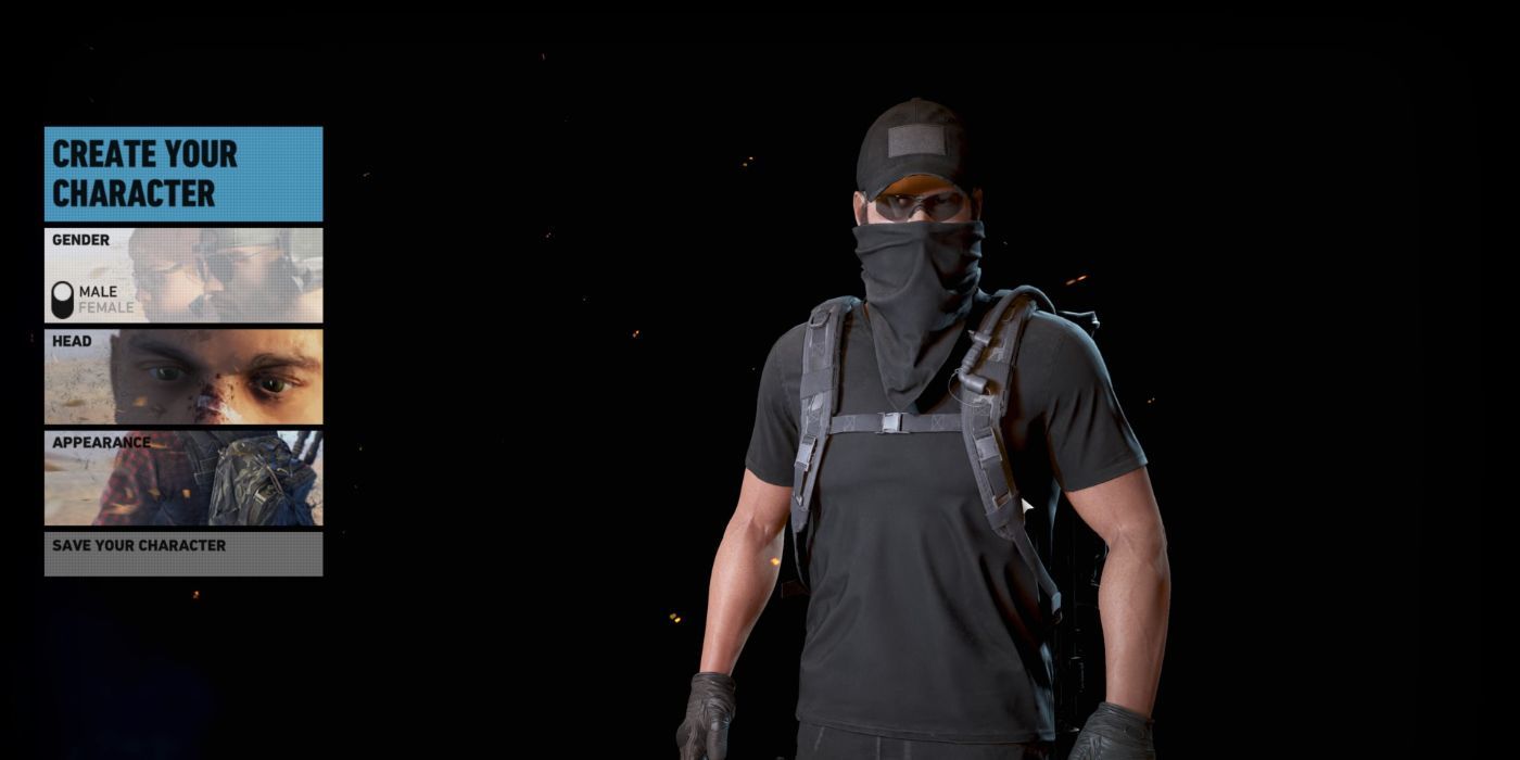 A male character created in the Tom Clancy Ghost Recon: Wildlands character creator