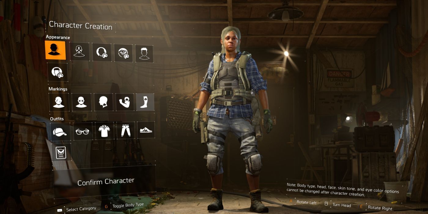 A female character made with the The Division 2 character creator
