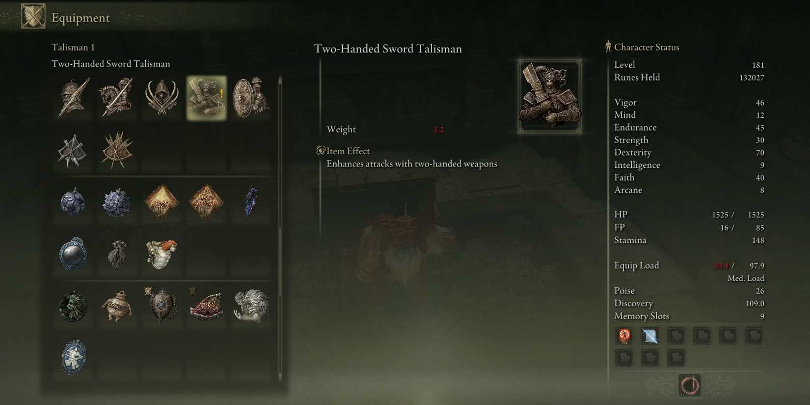 two handed sword talisman in elden ring shadow of the erdtree