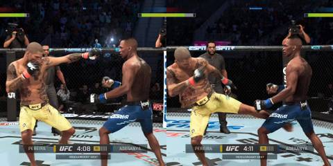 UFC jab to inside leg kick