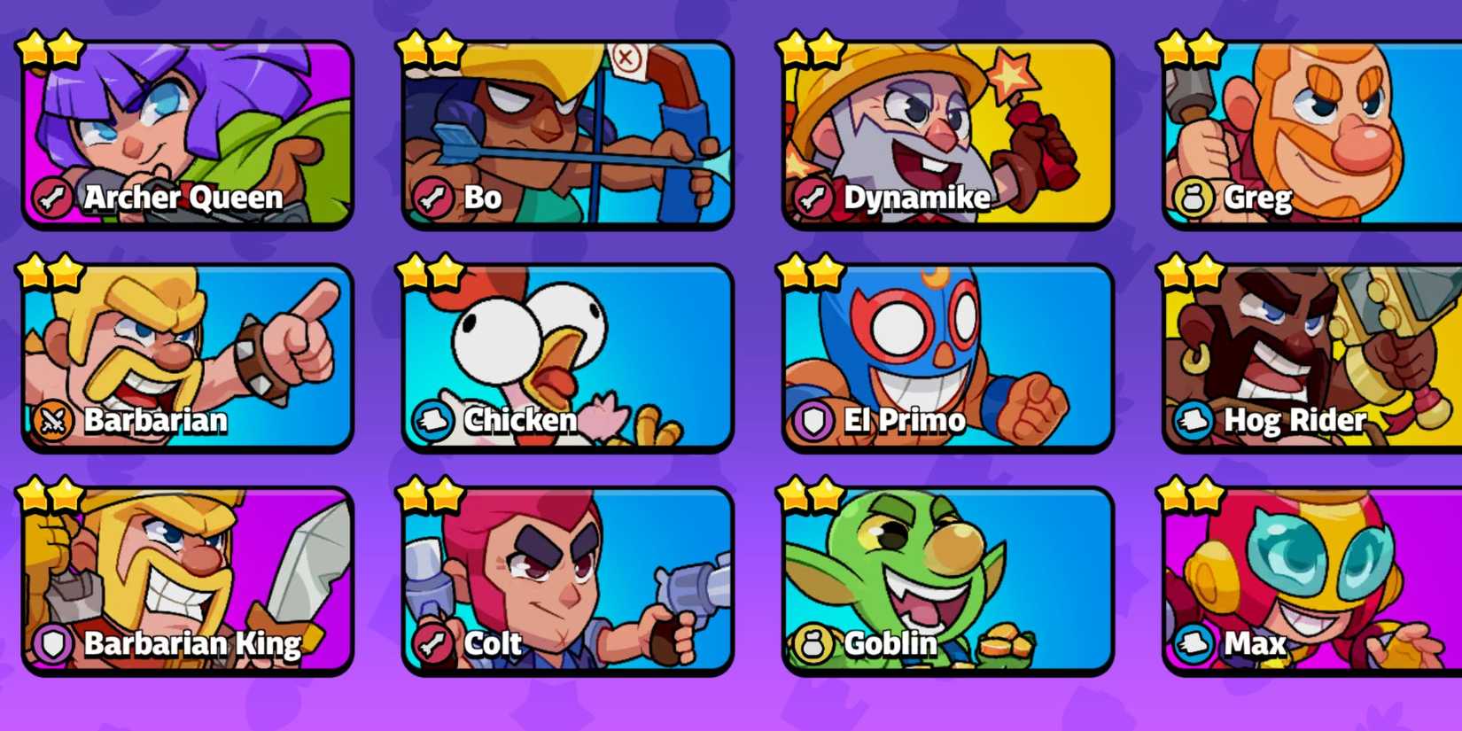 Characters from Supercell's Squad Busters