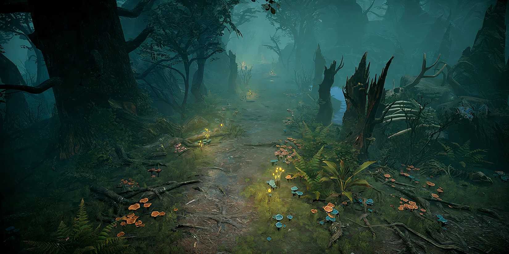 A screenshot of the cursed forest from v rising