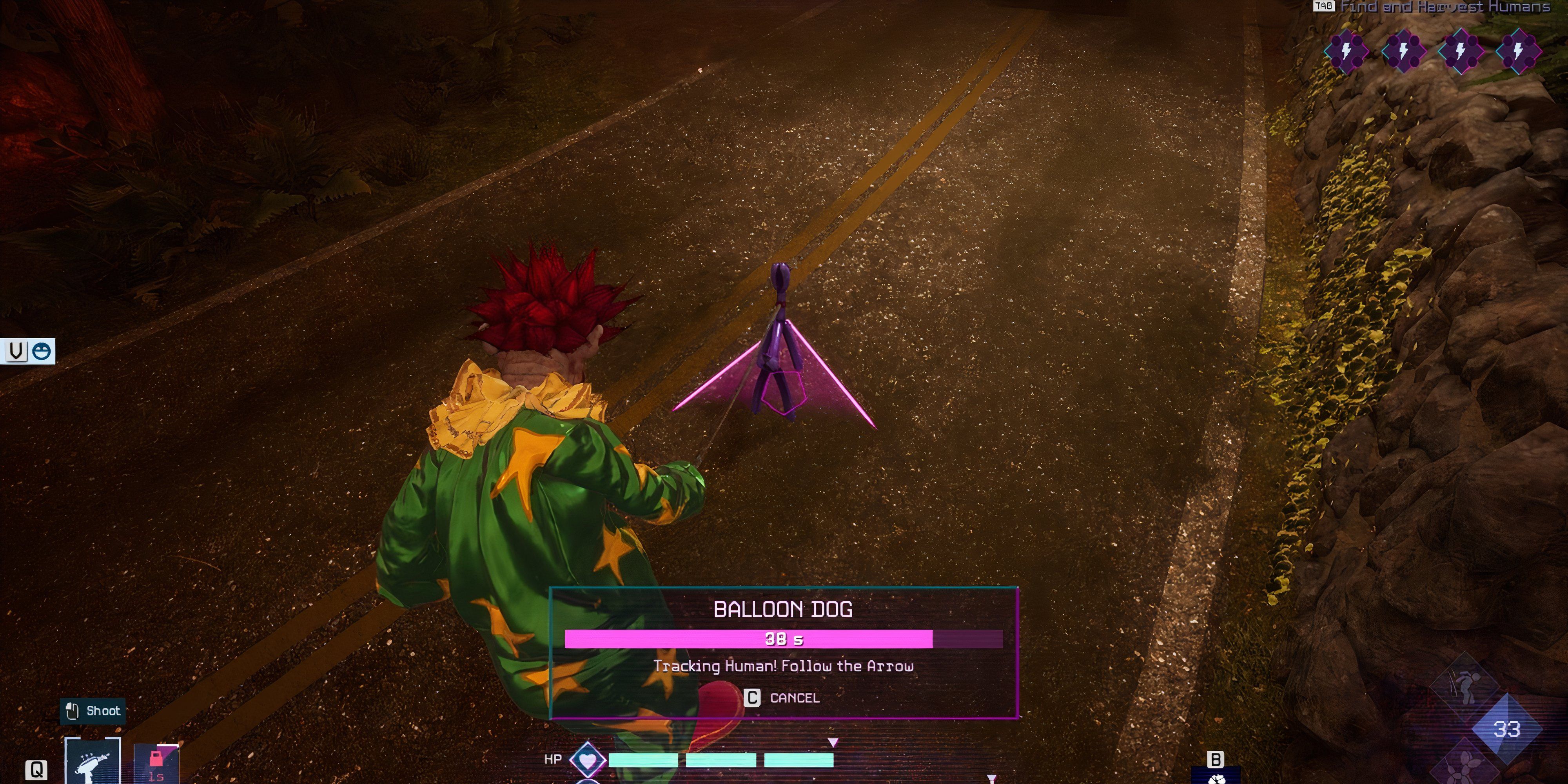 Screenshot of a Klown using the Balloon Dog ability