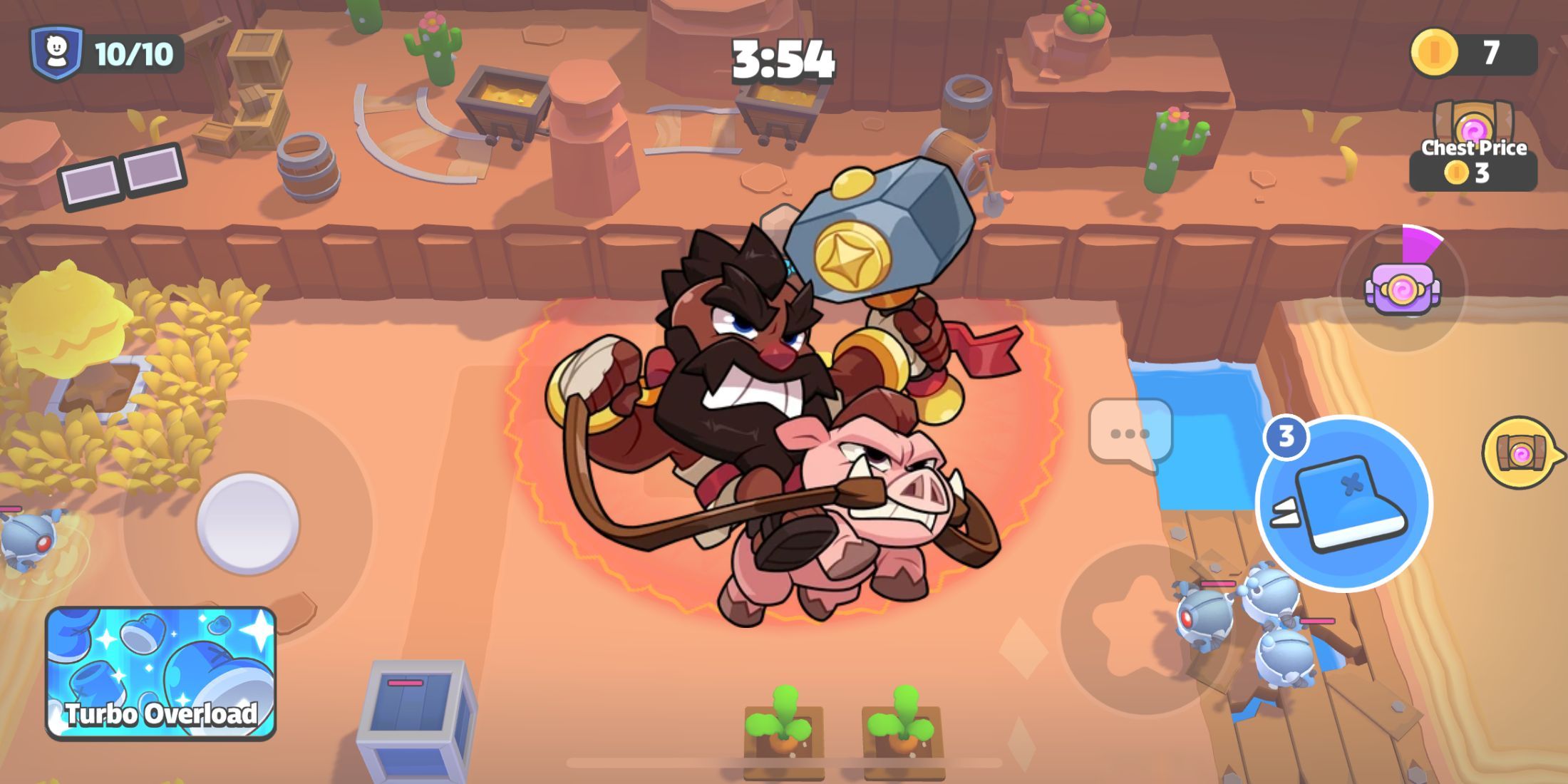 The Hog Rider character in Squad Busters with a match in the background