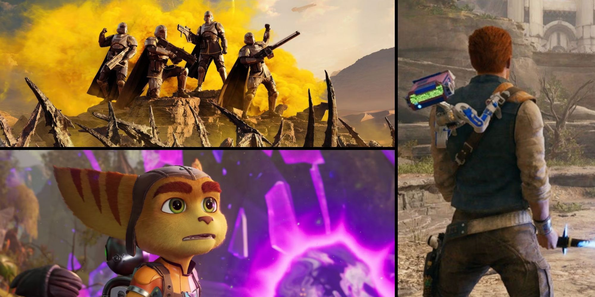 Helldivers 2, Ratchet and Clank: Rift Apart and Star Wars Jedi: Survivor