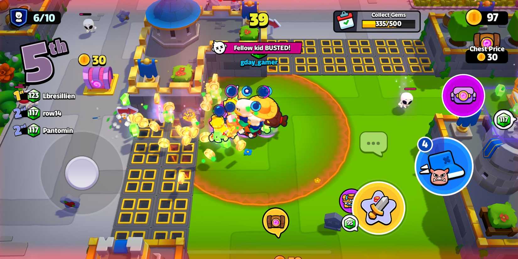 A player being busted in Squad Busters