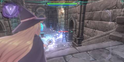 A player casting a spell in Little Witch Nobeta