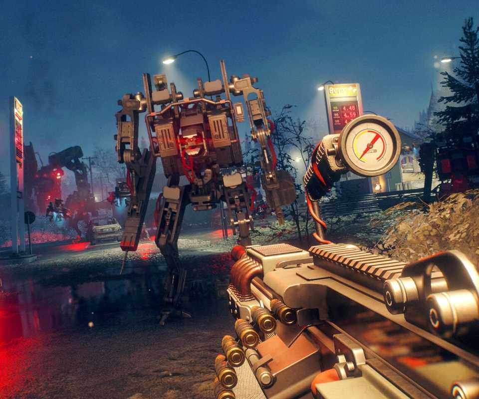 A player aiming at a robot in Generation Zero