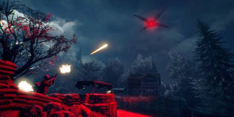 Shooting at a floating robot in Generation Zero