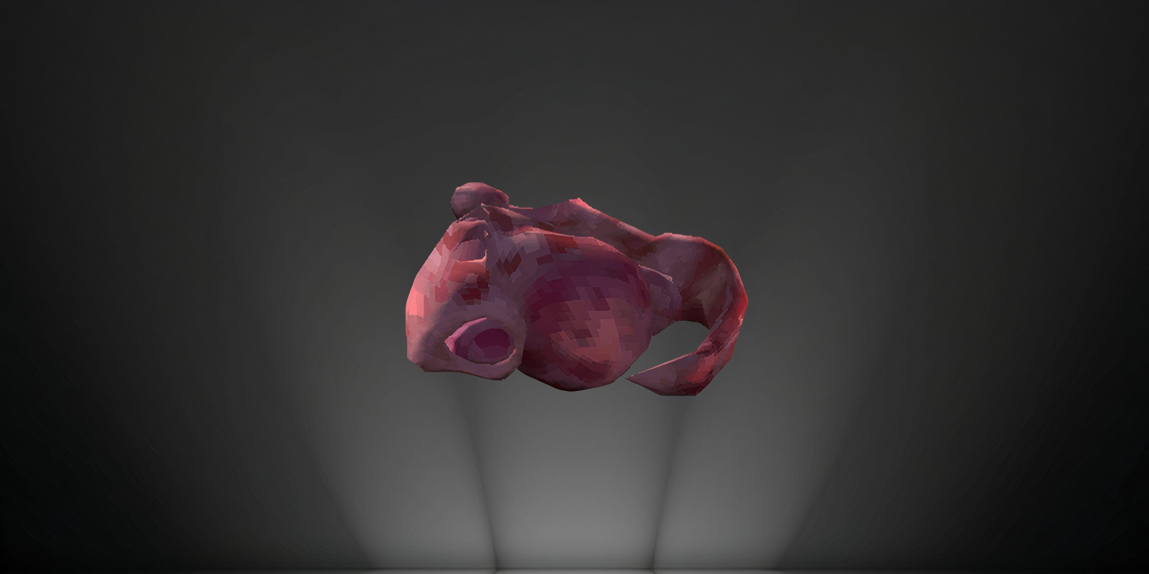 a raw carbuncle on a black background