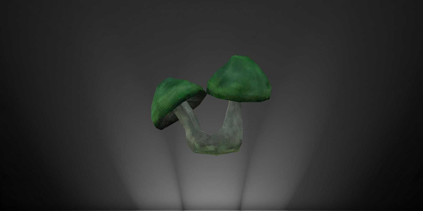 a carbuncle mushroom on a black background