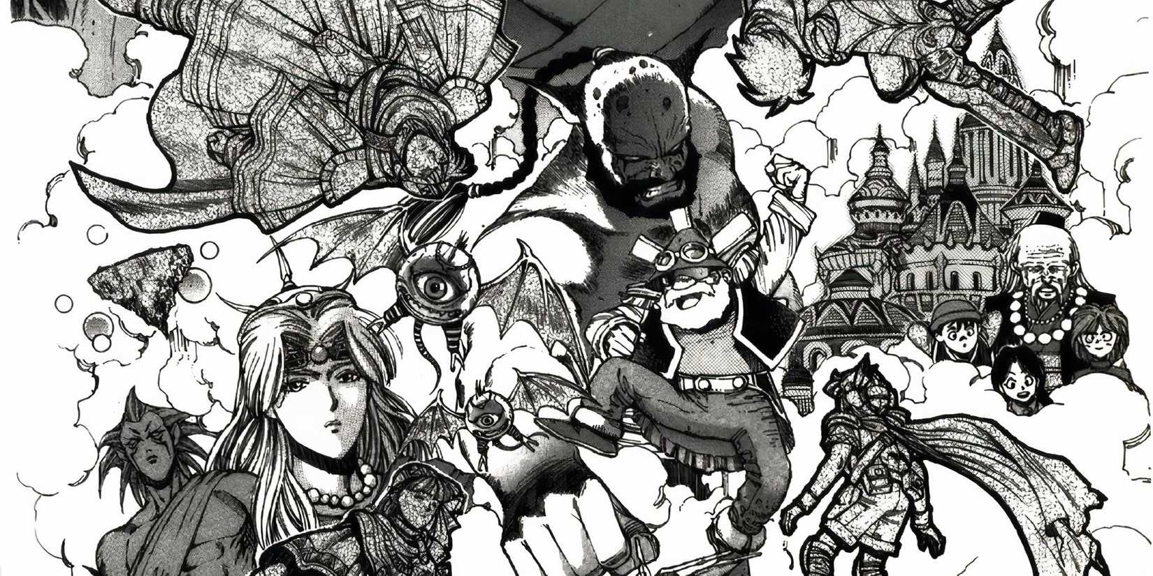 Various characters featured in Final Fantasy 3