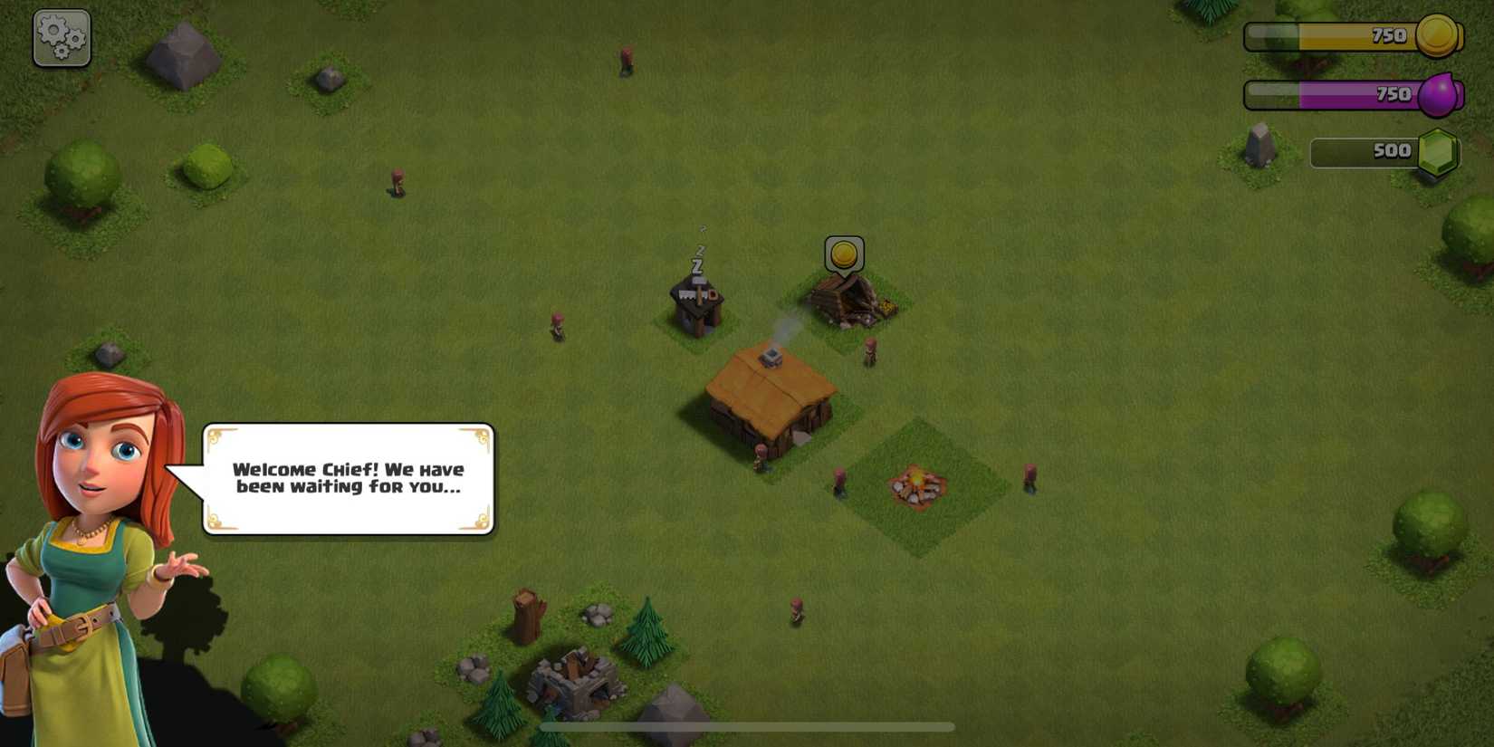 villager greeting the player coc  