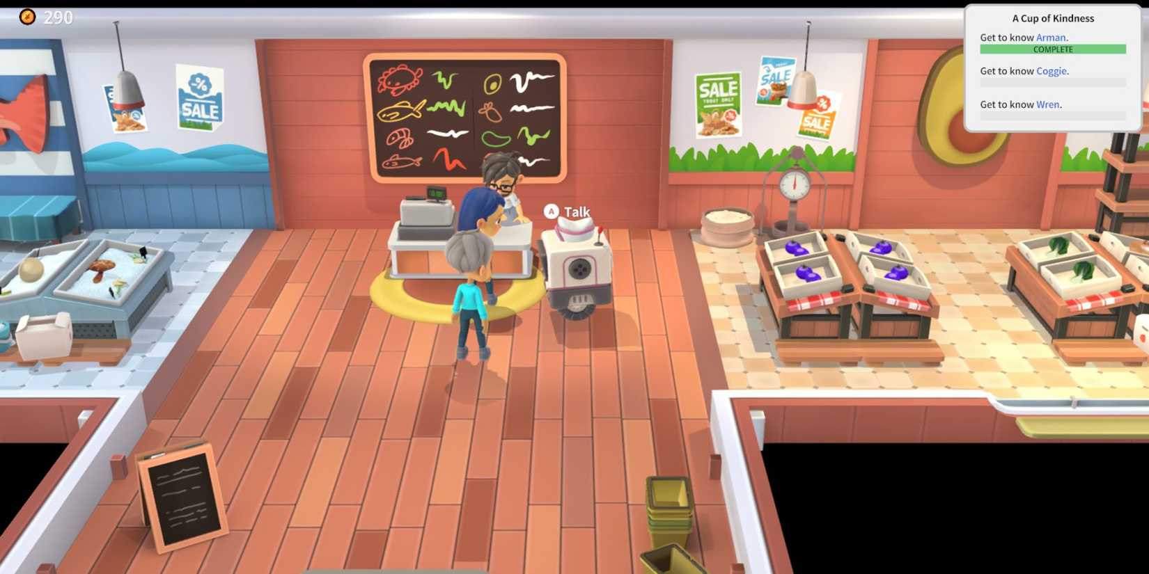 Visiting arman in Rolling Hills: Make Sushi, Make Friends cup of kindness mission walkthrough