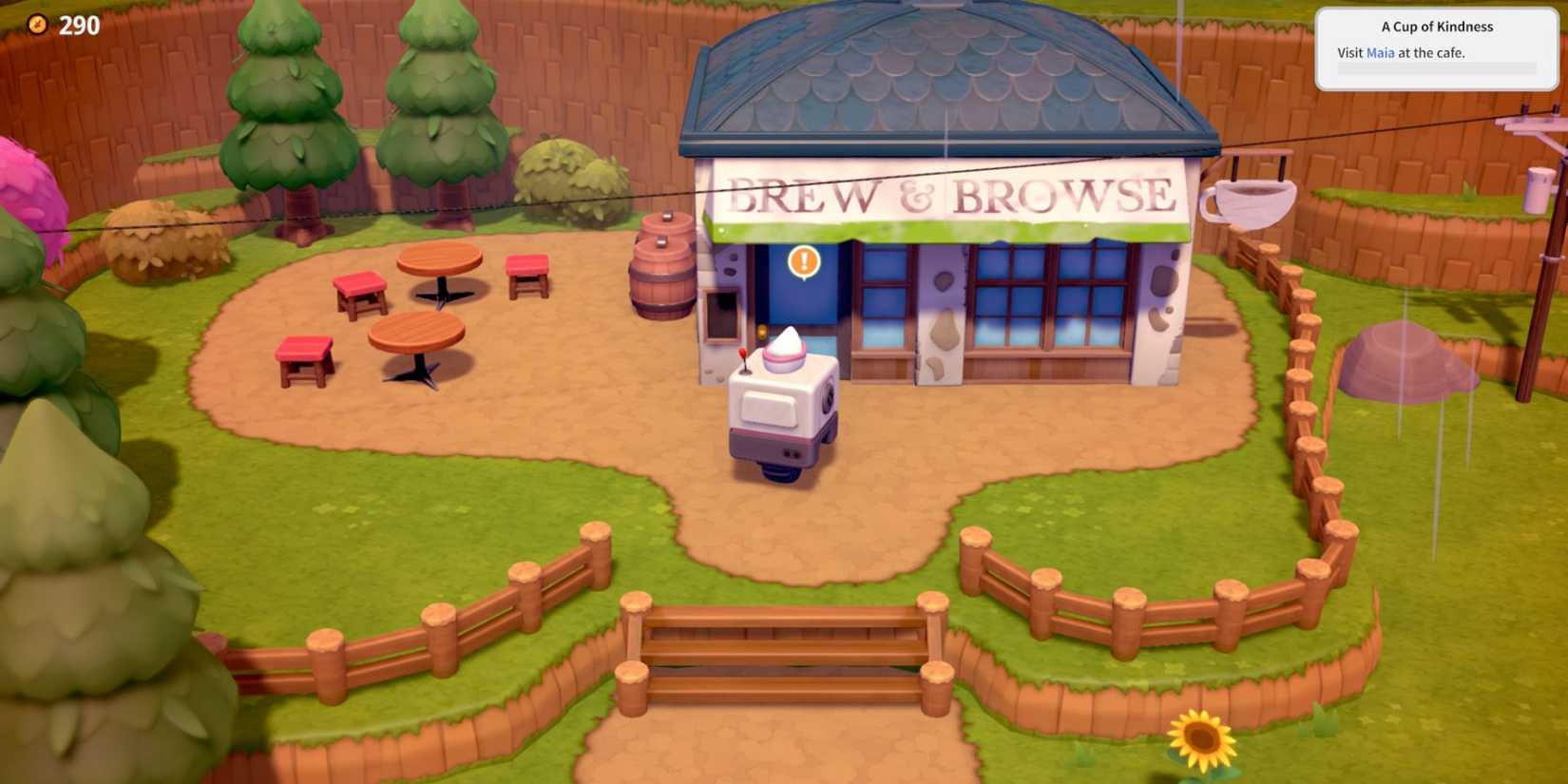 Visiting Maia's cafe in Rolling Hills: Make Sushi, Make Friends cup of kindness mission walkthrough