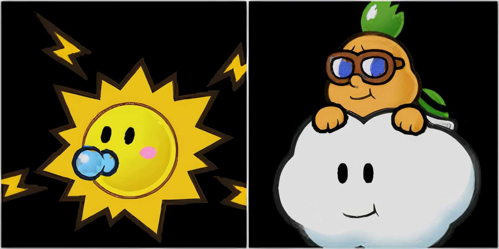 Watt and Lakilester in Paper Mario The Thousand-Year Door