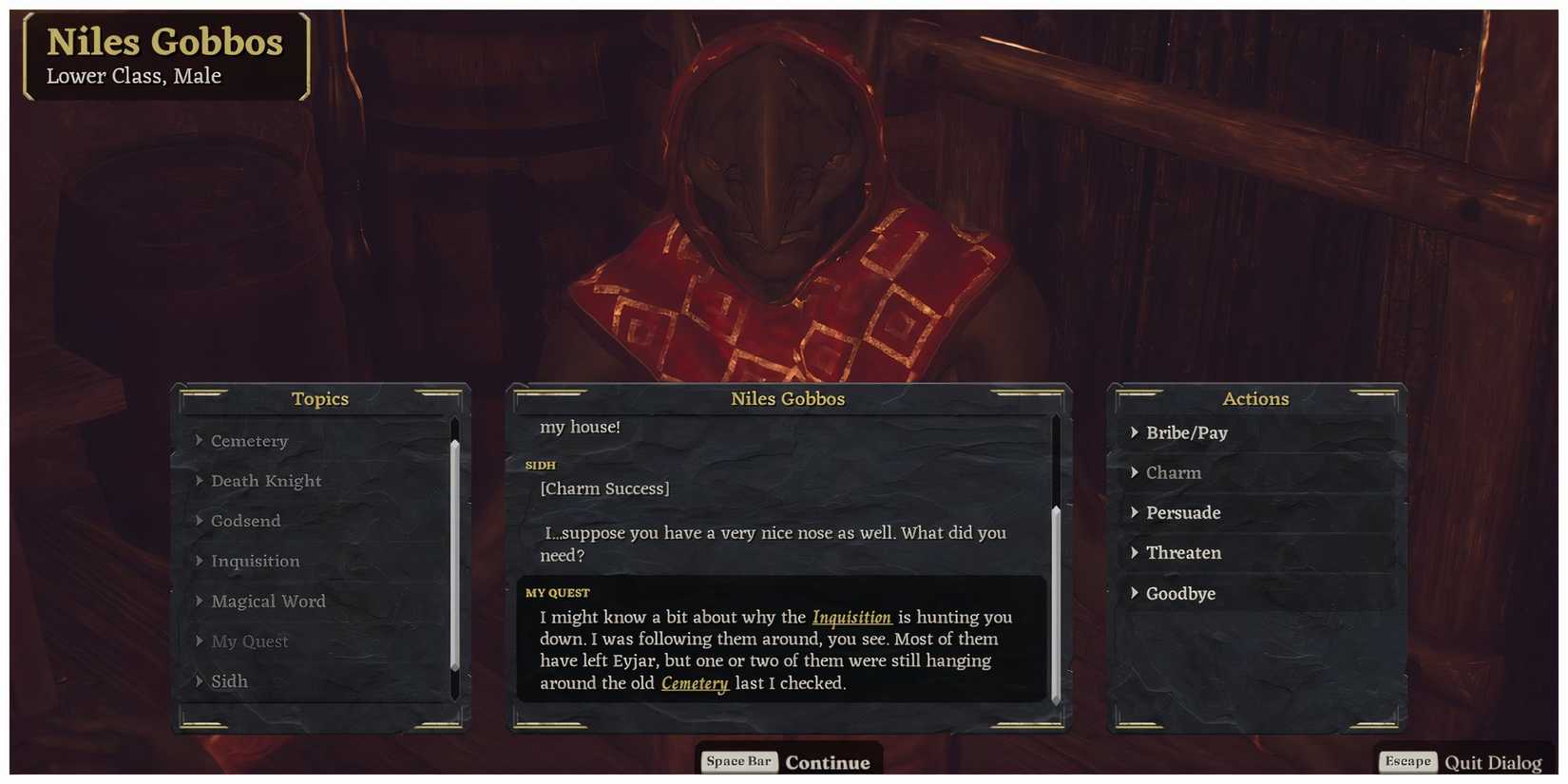 wayward realms gameplay trailer dialogue with an npc-1